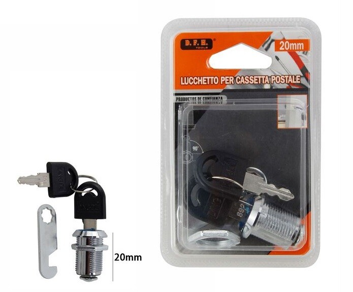 Cilindro Serratura Lucchetto Cassetta Postale Posta Armadio 2 Chiavi 20mm dfh