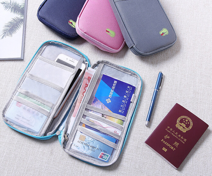 Family Travel Wallet Passport Holder RFID Blocking Document Organizer Bag Case