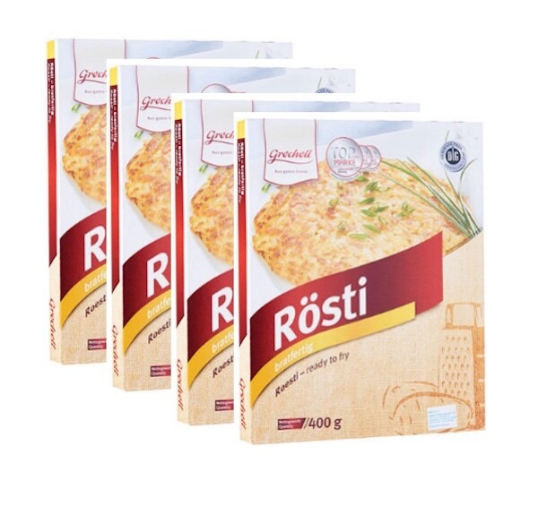 4x Grocholl Grated Potato Rosti 400g / RÃ¶Sti Bratfertig