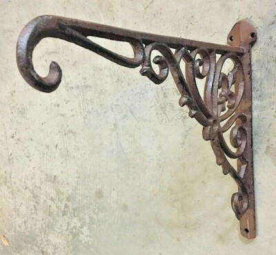 Fleur De Lis Plant Hanger, brown bronze finish, flower basket pot lantern hook