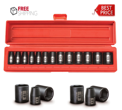 13Pc Tekton 38quot Drive 6 Point Impact CRV Socket Set Metric High Torque Gr 13Pc Tekton 38quot Drive 6 Point Impact CRV Socket Set Metric High Torque Gr