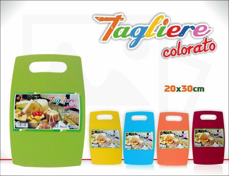 Tagliere Rettangolare Colorato Tavola Affettare In Plastica Cucina 30x20cm sus