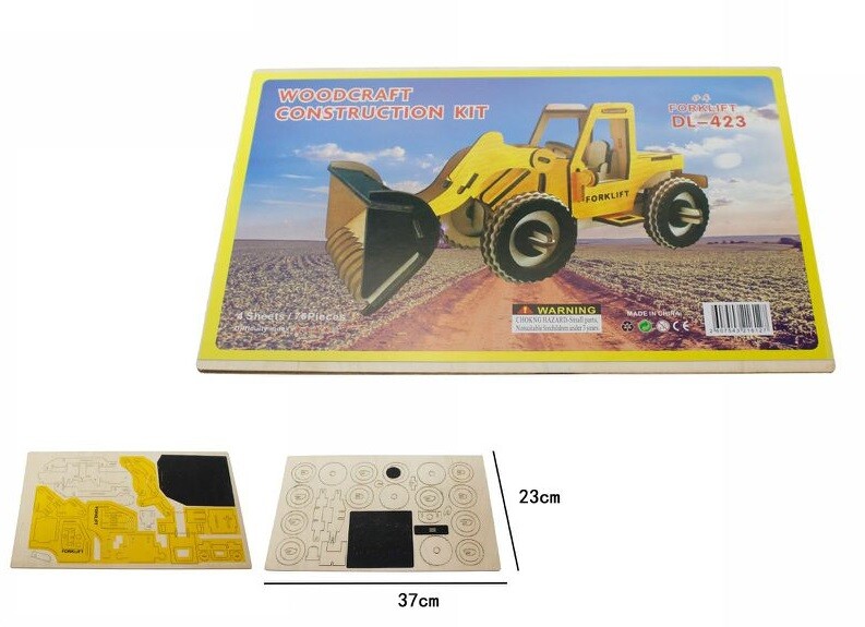 Puzzle 3D Legno Escavatore Modellino Modellismo Collezione Gioco Bambini dfh