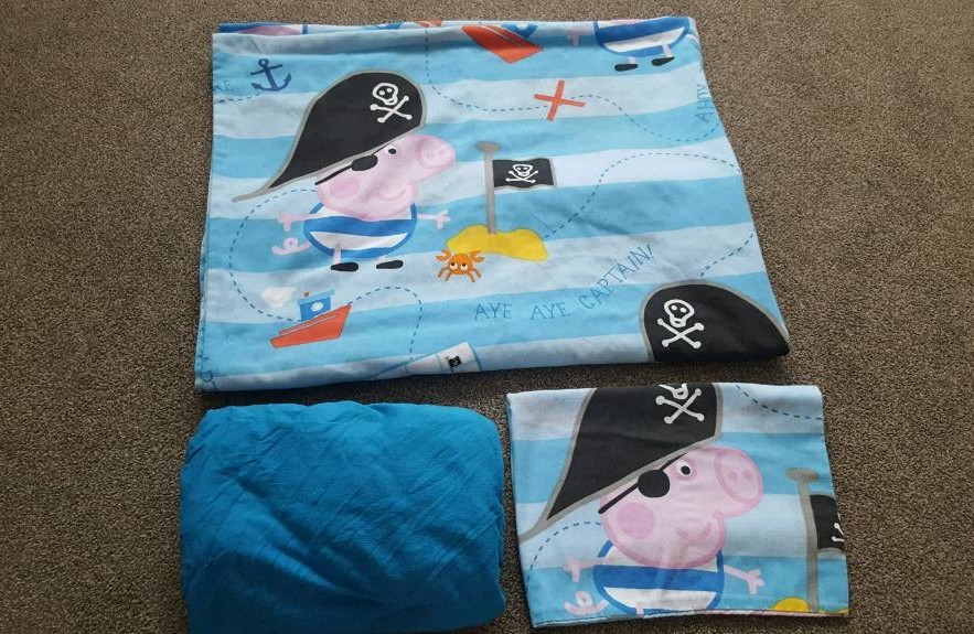 George Pig Pirate Toddler Size Bed Cot Bed Size Duvet Cover And