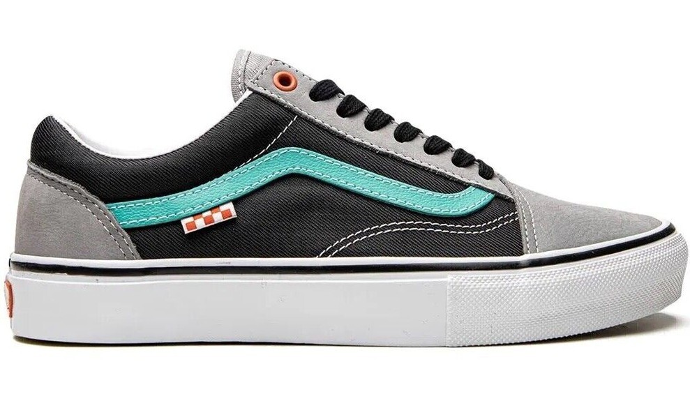 

Черные и серые туфли для скейтбординга Vans Skate Lucid Old Skool, Black/gray/atlantis, VANS Skate