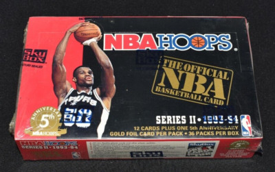 New Factory Sealed 1993-94 Sky Box NBA Hoops Series II Basketball Cards 36 Pack