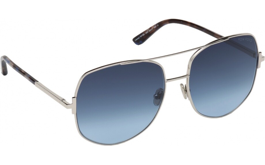 Pre-owned Tom Ford Ft0783 16w Sunglasses Shiny Palladium/ Gradient Blue Authentic