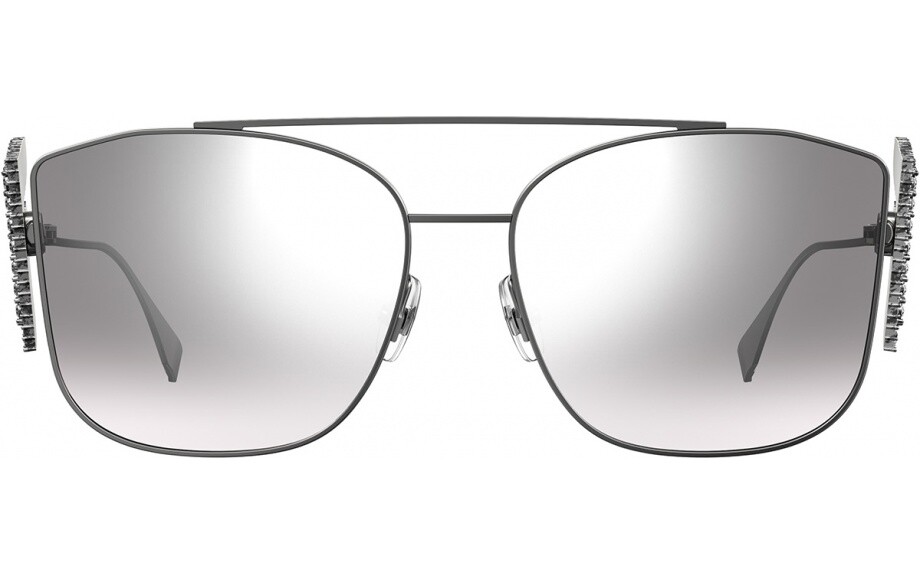 Pre-owned Fendi Freedom Ff 0380/g/s Ruthenium/grey Silver Mirrored (6lb/ic) Sunglasses