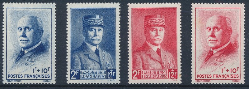 Timbre France 568/571** SÃ©ParÃ©S Bande PÃ©Tain Neuf Sans CharniÃ¨Re 1943