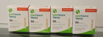 ONE TOUCH VERIO DIABETIC TEST STRIPS 4 BOXES X 50 = 200 All Expire in 2026