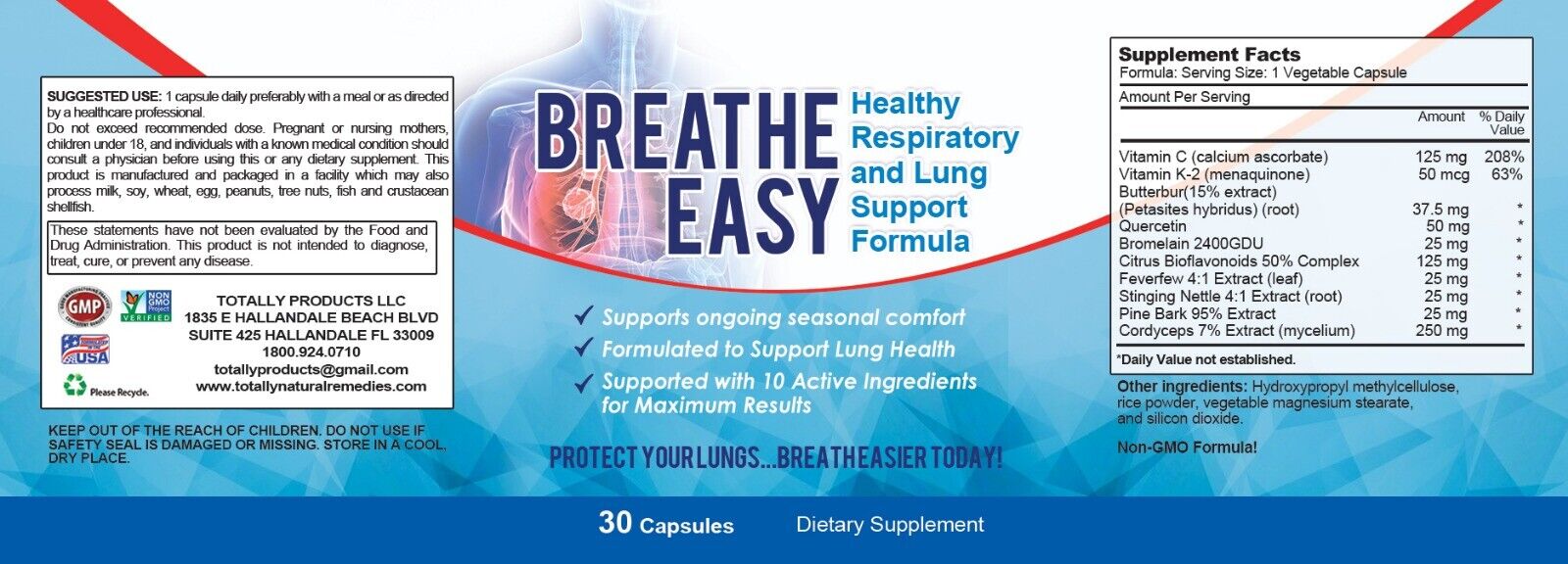 Supports Health Respiratory System Caps Clear Lungs Dietary Pills Free Shipping 8