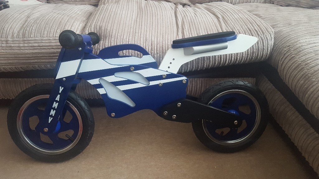wooden balance bike motorbike