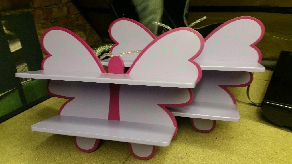 Two butterfly wall bookshelves for baby girl room in Perth, Perth and