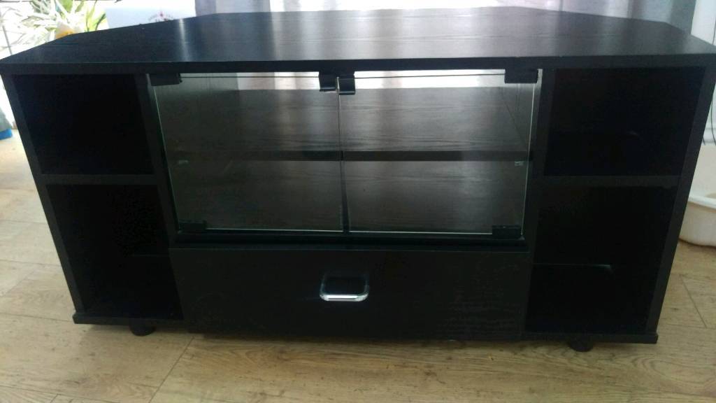 Black Wooden corner TV unit in East Kilbride, Glasgow Gumtree