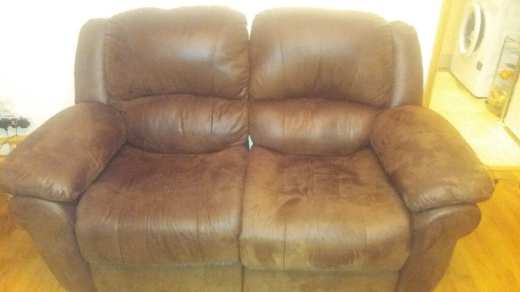 Distressed leather recliner sofa in Redruth, Cornwall Gumtree