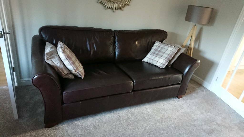 Marks and Spencer brown leather sofas x2 in Oakwood, Derbyshire Gumtree