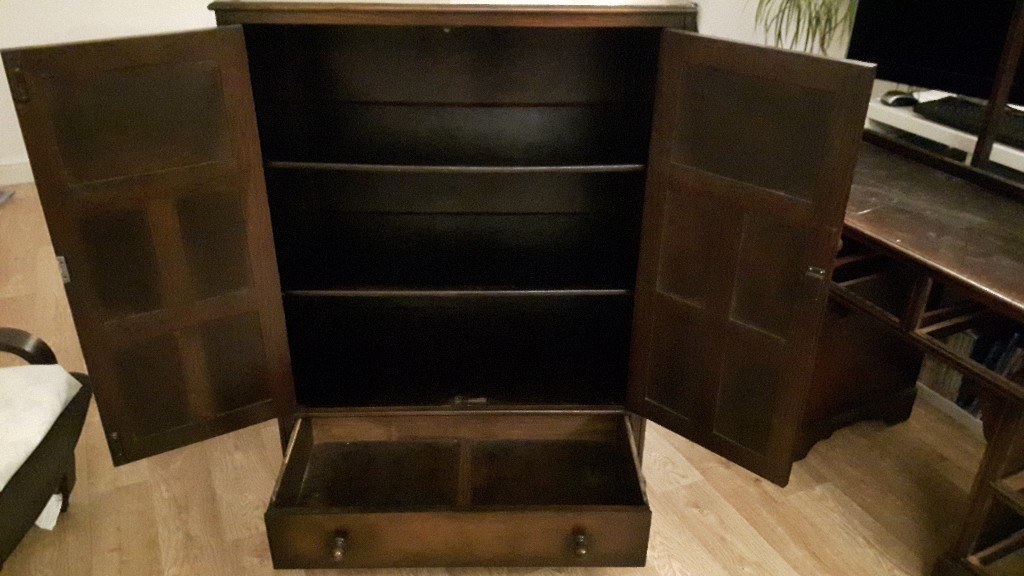 1950s Dark wood tallboy cupboard | in Thame, Oxfordshire | Gumtree