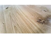 Rustic Chunky Oak Dining Kitchen Table Natural Farmhouse Finish Full Stave