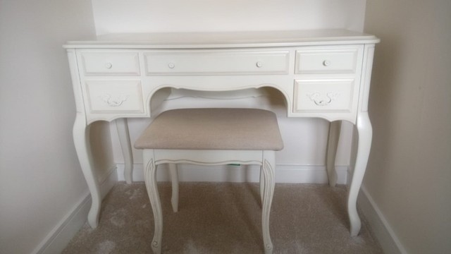 Laura Ashley Provencale Ivory Dressing Table Stool Set In