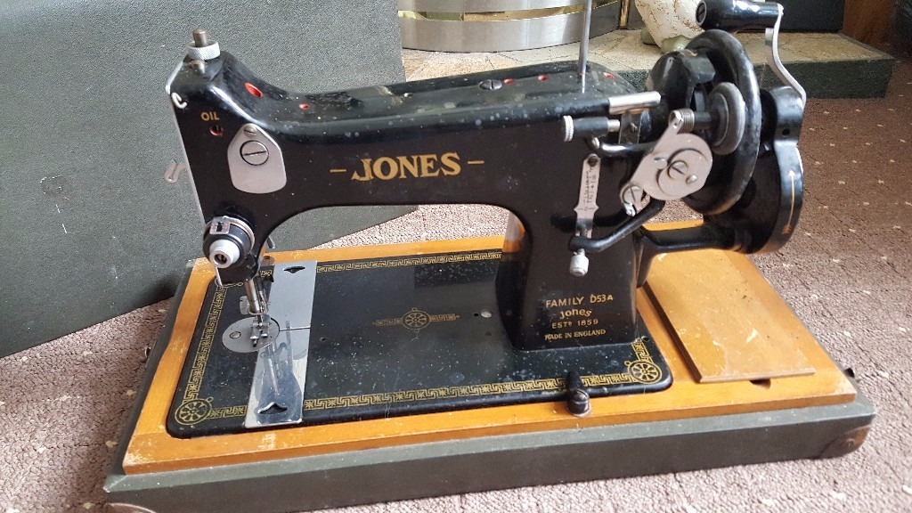 'JONES D53' Vintage Sewing Machine 1859 Oil 'Guide Bridge Factory