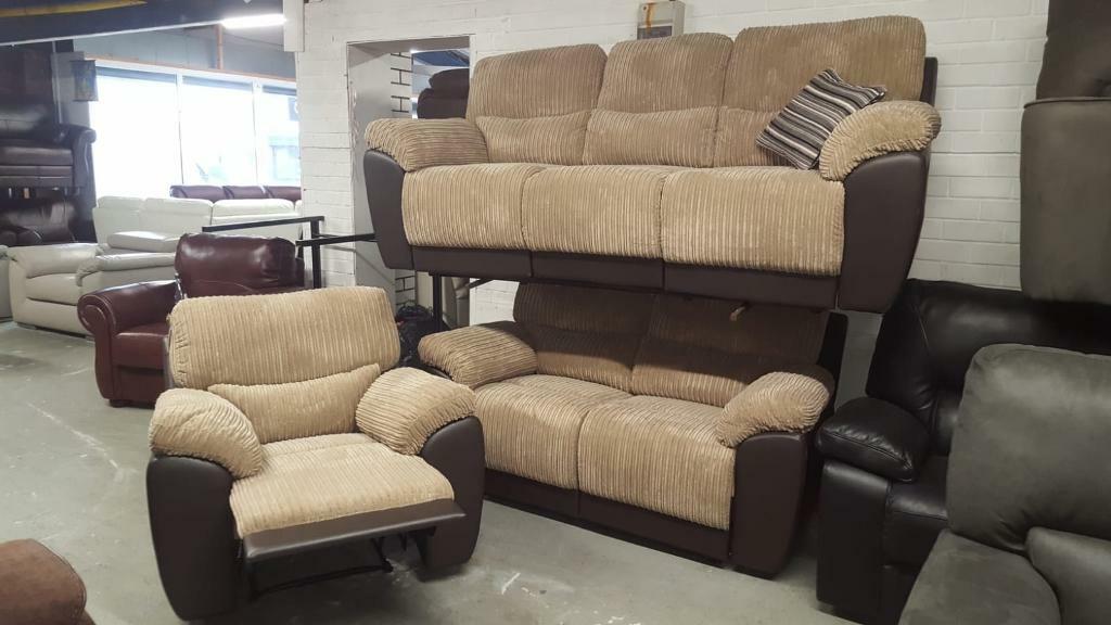 LITTLEWOODS SIENNA THREE PIECE SUITE 3+2+1 SEATER SOFA RECLINER BROWN