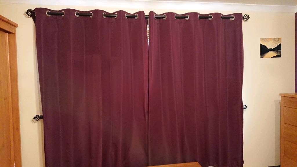 Dark Purple Blackout Curtains 66 x 72 | in Tullibody, Clackmannanshire
