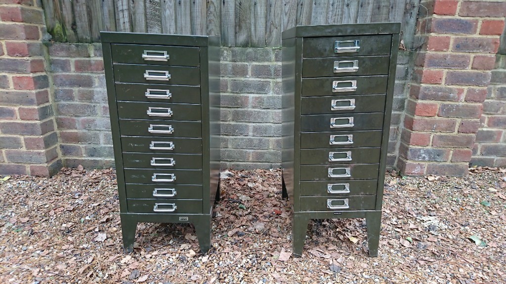 VINTAGE MID CENTURY BISLEY STOR 10 DRAWER / OFFICE FILING