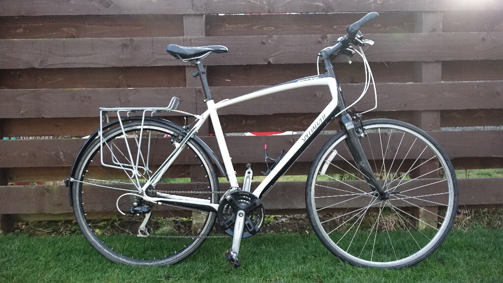 Secondhand Specialized road bike with straight handlebars fitted. Large