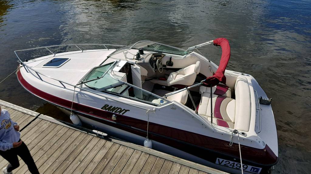 Boat Diesel Crownline cruiser. Loch Lomond mooring. Twin axle trailer