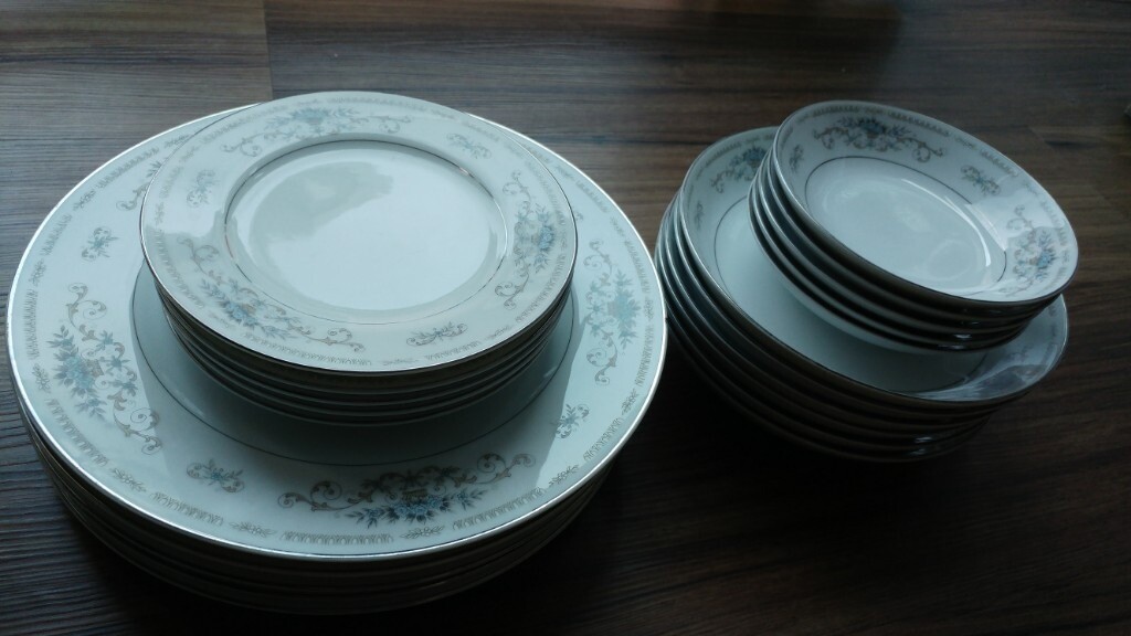 Fine Porcelain China Diane Japan collection of dinnerware, used in