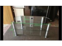 Clear glass TV stand 
