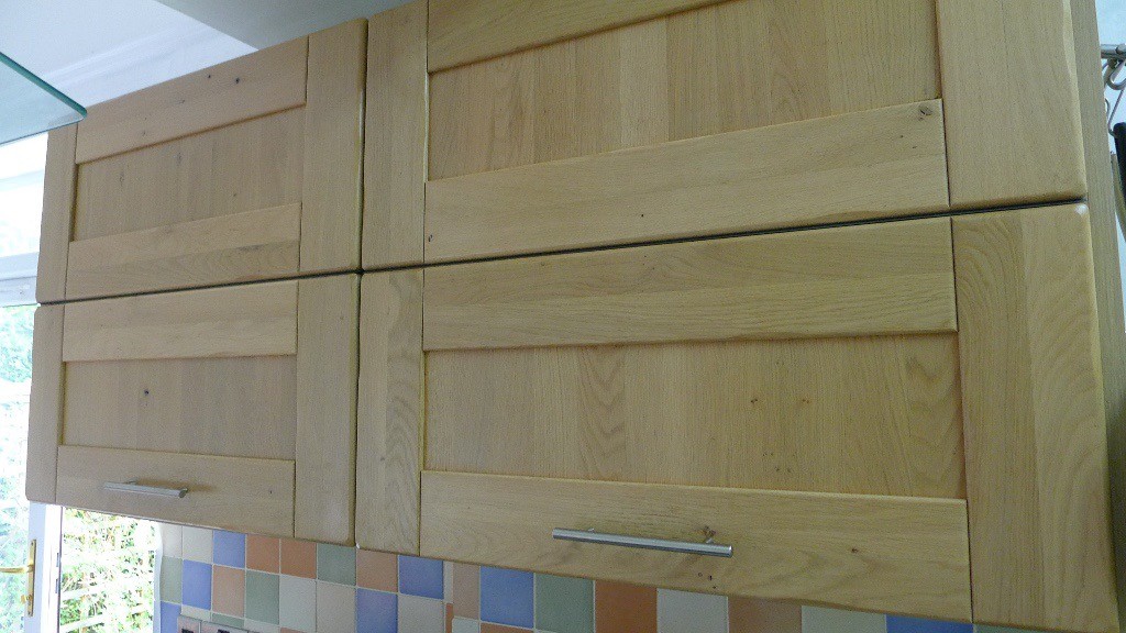 John Lewis Kitchen Wall cupboards oak doors in Hexham