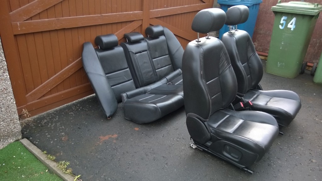 Jaguar S TYPE Black Leather Seats Complete Set in Southside, Glasgow
