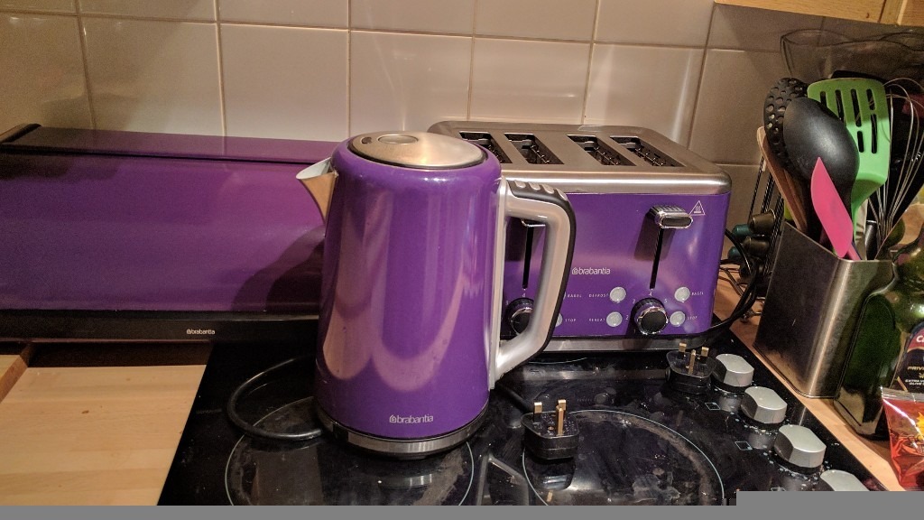 Brabantia matching Kettle, Toaster & Breadbin in purple £40 in