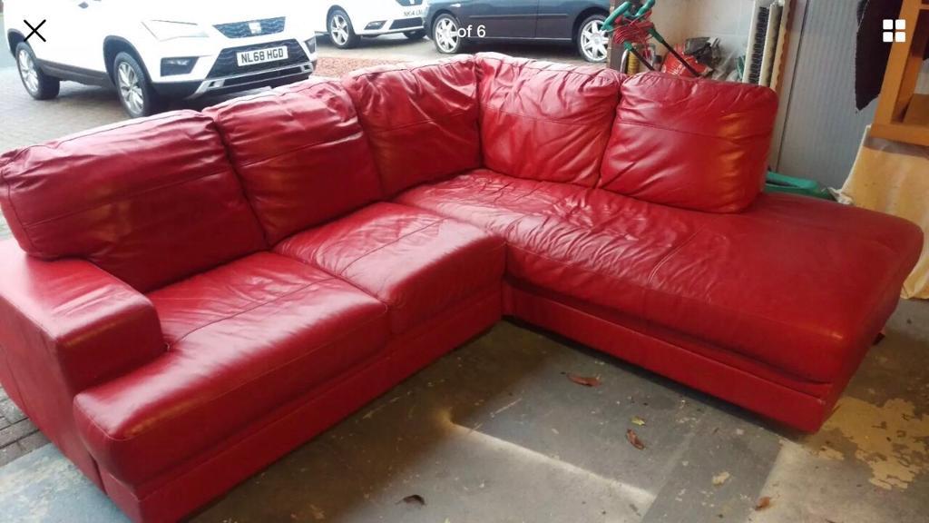 High quality genuine leather corner sofa SCS in Newcastle, Tyne and