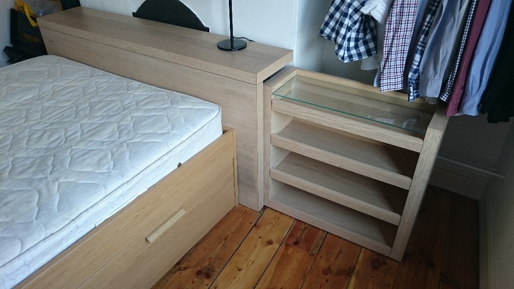 Ikea MALM 3 piece headboard/bed shelf set | in Victoria Park 
