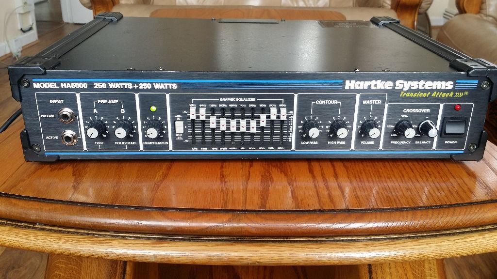 HARTKE HA 5000 BASS AMPLIFIER TUBE & SOLID STATE PREAMPS in