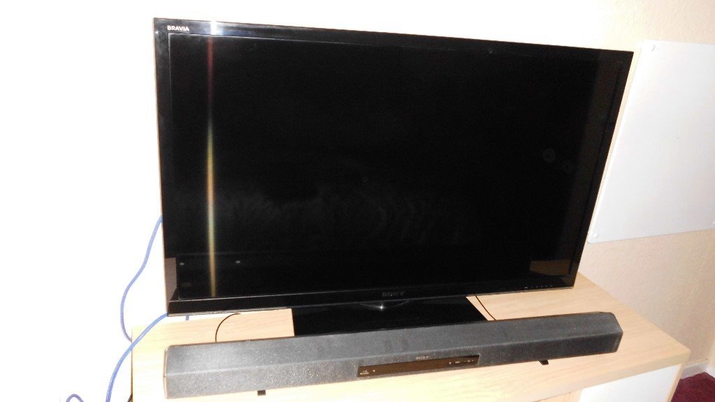 Sony 42 inch led tv with Sony soundbar and Panasonic Blu Ray in