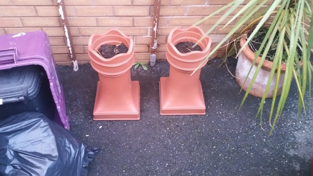 Two Plastic Chimney Effect Plant pots in Torquay, Devon Gumtree