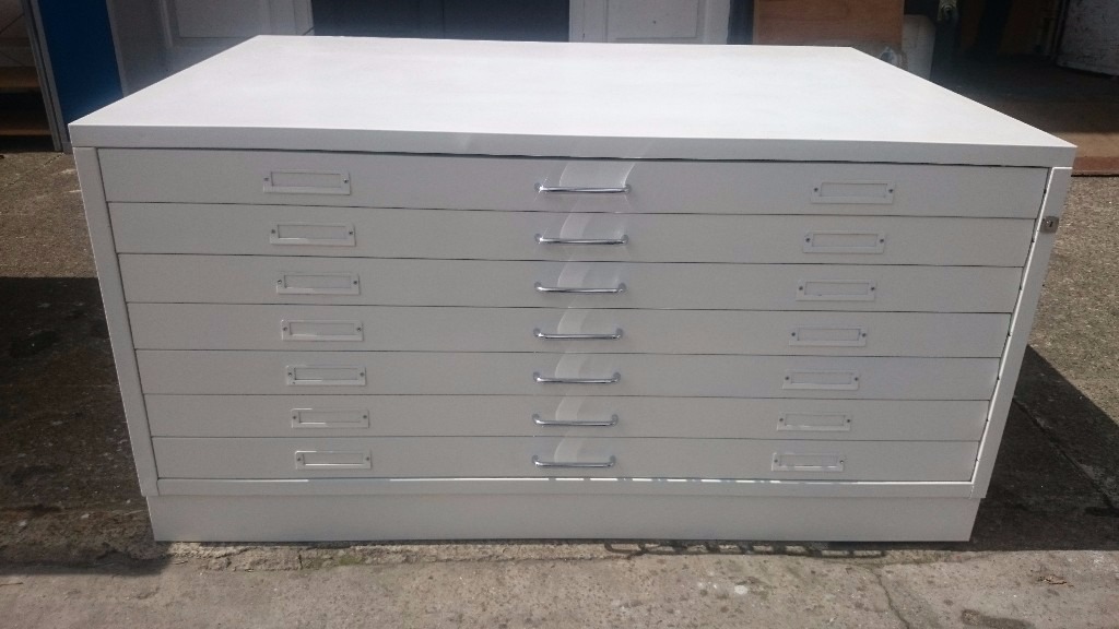 White Metal A0 Plan chest **EXCELLENT CONDITION** Steel Map / Paper