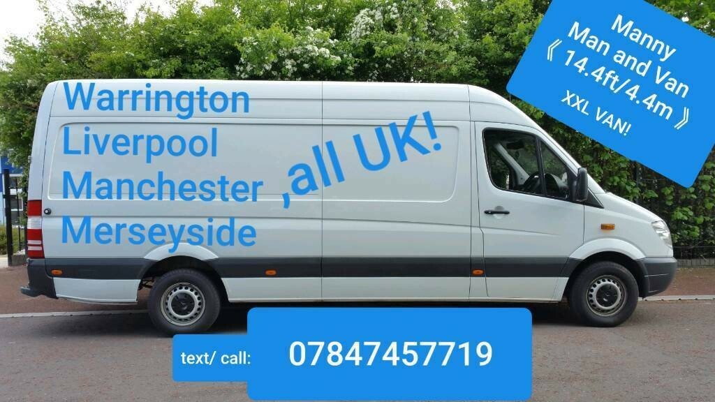 Man and XLWB Van for hire Warrington, Manchester, Liverpool, long di