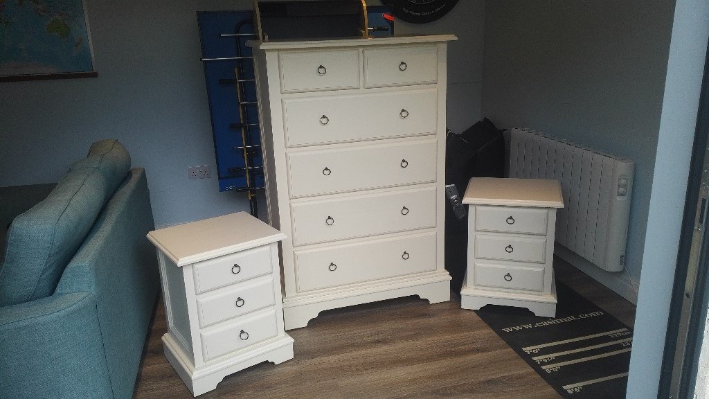 Ivory Bedroom furniture by Next (Chest of Drawers and 2 bedside