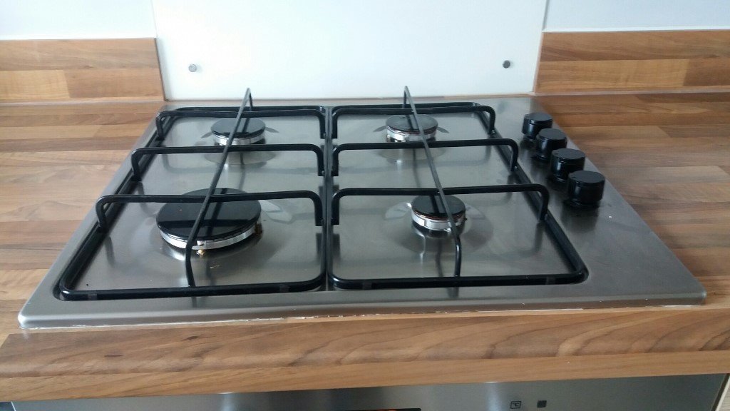 Gas Hob, Electrolux stainless steel with 4 burners and electric