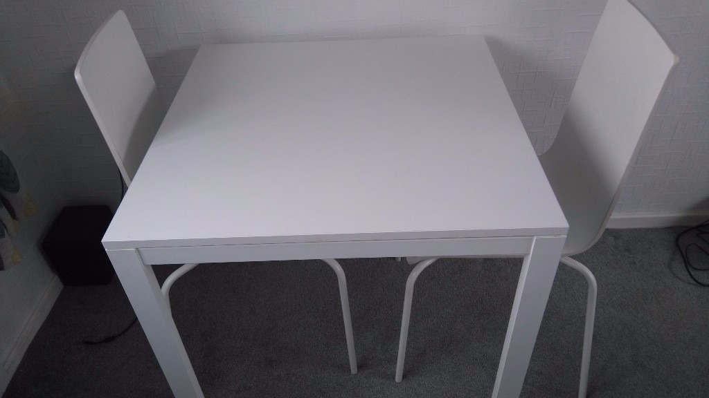 White square dining table and 2 chairs | in Lanchester, County Durham