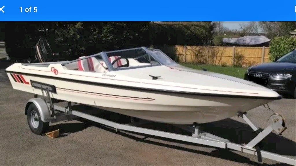 Fletcher Arrowsport GTO Speed Boat , 16 ft, 60HP Mercury Engine in