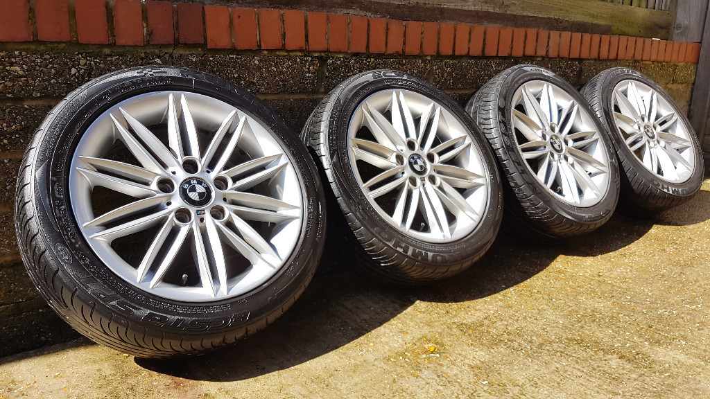 Genuine, Staggered BMW E87 1 Series Sport 17" Alloy Wheels. 5x120, E36, E46, 3 Series, Kumho ...