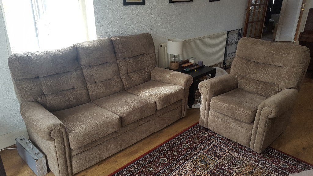 Brown Comfy Sofa & Armchair Set | in Kingswood, Bristol | Gumtree