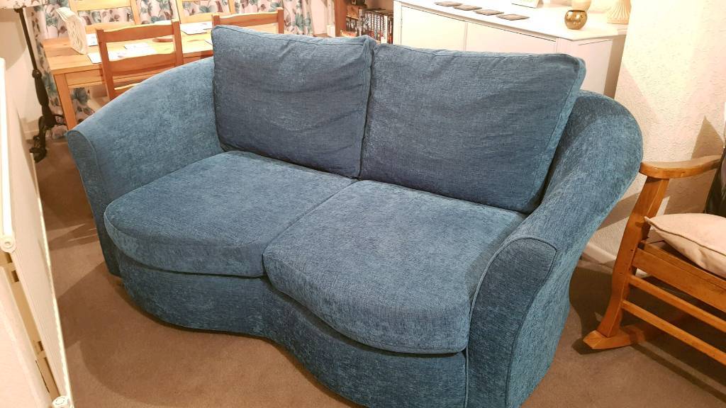2Seater blue couch in Blackpool, Lancashire Gumtree