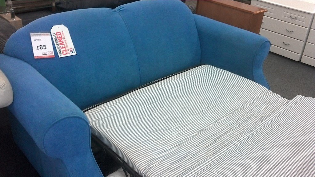 Royal blue double sofa bed British Heart Foundation in East End