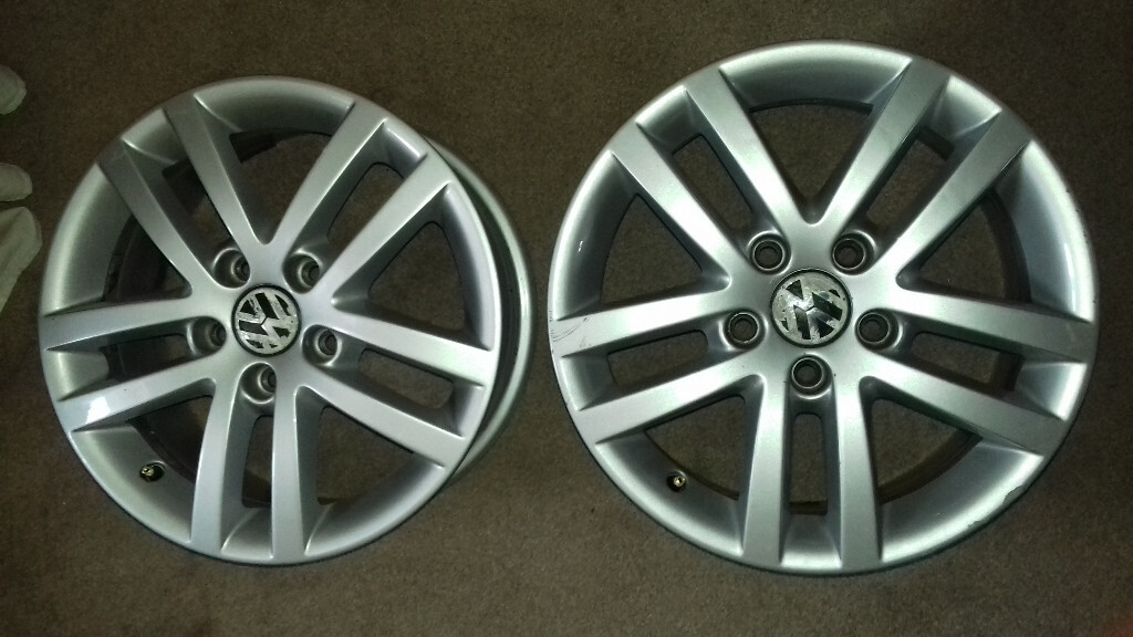 Vw 16 inch Atlanta alloy wheels x2 5KO601025E Golf/Caddy/Touran in
